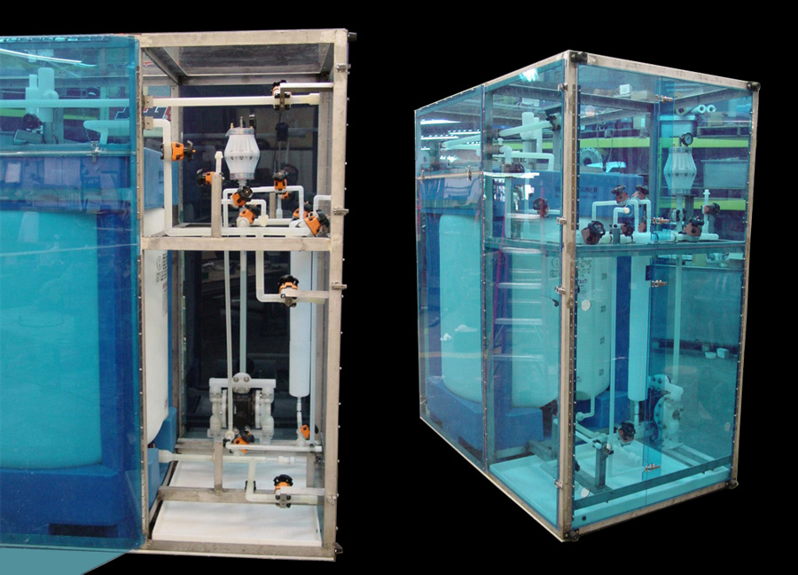 Chemical batching system with ARO pump and Blacoh pulsation dampener