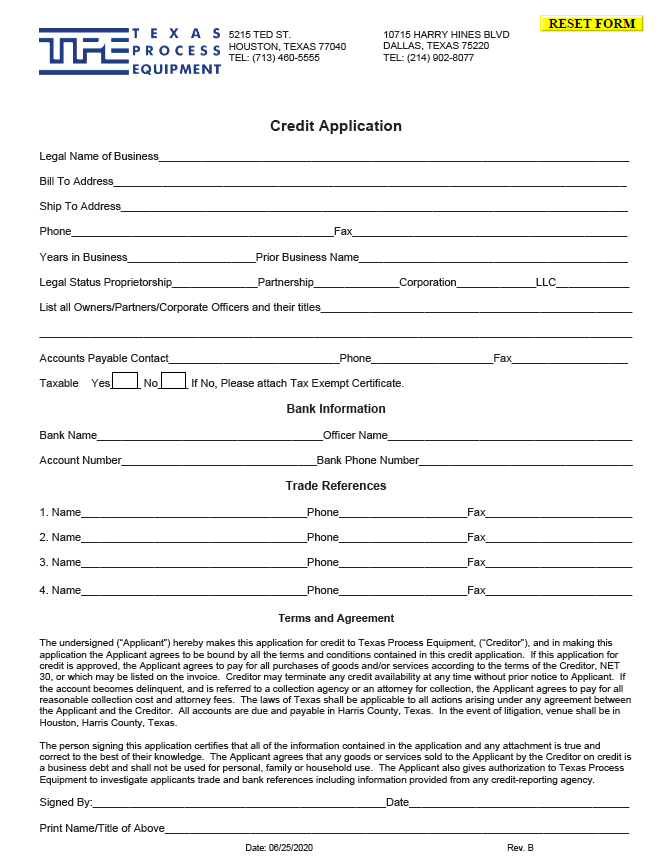 Credit Application